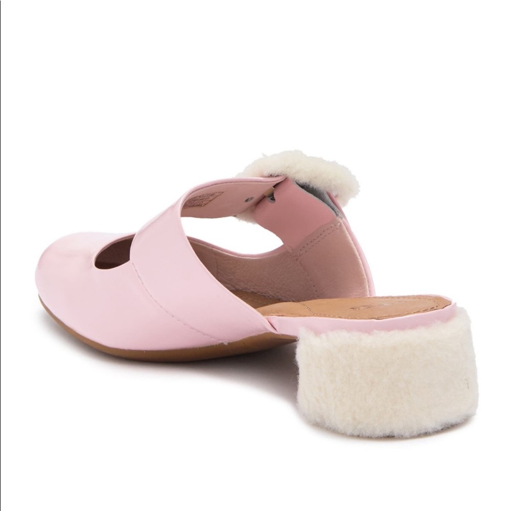 NWT UGG Y2K Shearling Patent Baby Pink Block Heels - Picture 3 of 4